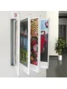 Espositore Maxilibro da parete con tasche bifacciali sfogliabili in acrilico