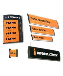 Targa sospesa bifacciale H 15 cm.