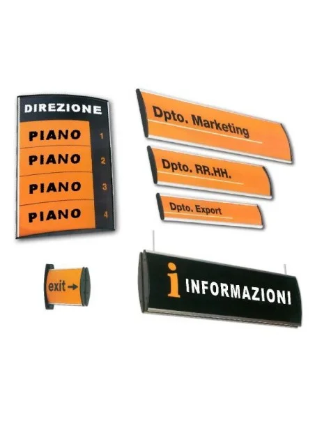 Targa sospesa bifacciale H 21 cm.