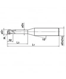 Fresa Rivestita sferica diametro 2 lunghezza 20 - RSF2-20 