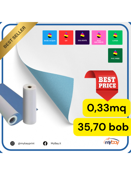 Carta per Affissioni BlueBack 120gr - Solvente, Base Acqua, UV, Latex 100mt | Alta Definizione