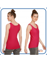 Canotta Gildan 64200L Softstyle® Donna, 90% cotone Ring Spun / 10% poliestere, vista frontale, semi-aderente.