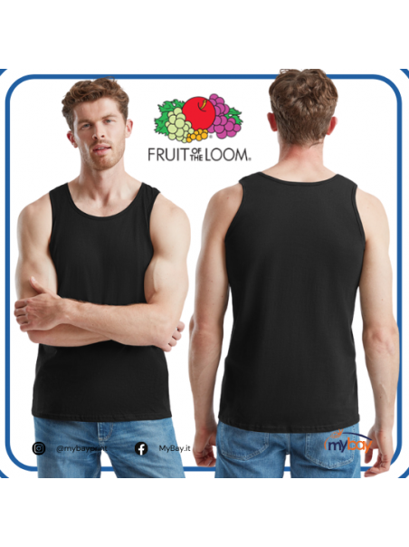 Canotta Fruit of the Loom VALUEWEIGHT ATHLETIC VEST, 100% cotone*, vista frontale, girocollo, tessitura compatta.