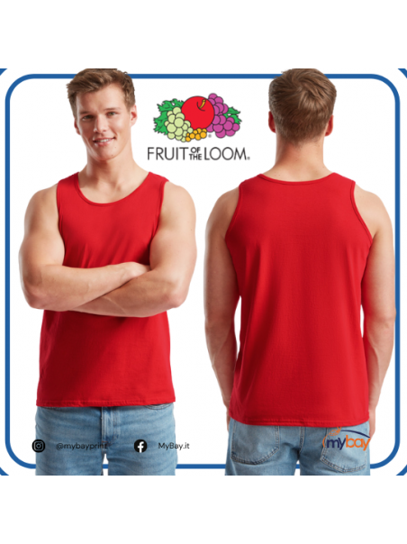 Canotta Fruit of the Loom VALUEWEIGHT ATHLETIC VEST, 100% cotone*, vista frontale, girocollo, tessitura compatta.