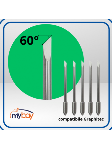 Lama compatibile Graphtec 60° offset 0,45 mm per floccato e cartone
