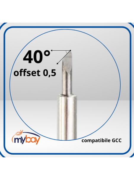 Lama compatibile GCC angolo 40° offset 0,5 mm per vinile e pellicole da mascheratura