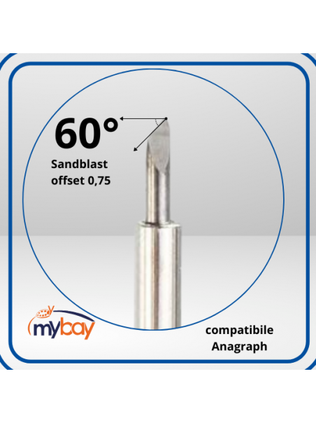Lama conpatibile Anagraph angolo 60 Offset 0,75 mm adatta per i materiali più duri o spessi come il floccato.