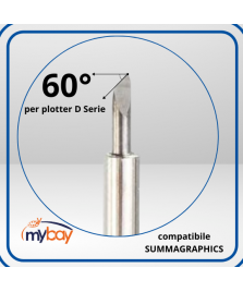 Lama compatibile SummaSign 60° offset 0,75 mm per sandblast, flock, cartone e tessuti – D Series
