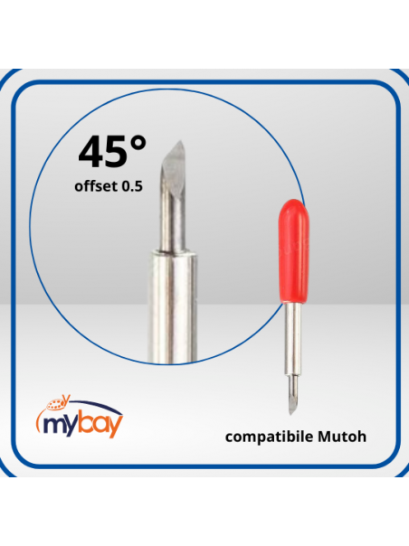 Lama compatibile Mutoh 45° offset 0,5 mm per vinile adesivo e pellicole da mascheratura