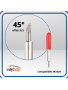 Lama compatibile Mutoh 45° offset 0,5 mm per vinile adesivo e pellicole da mascheratura