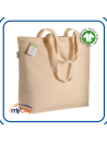 Maxi shopper CAORLE 135 in cotone biologico 135g naturale con manici lunghi