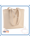 Shopper ALBEROBELLO 120 in cotone 120g con soffietto e manici lunghi, certificata OEKO-TEX®