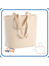 Shopper OSTUNI 135 in cotone 135g con soffietto, manici lunghi, certificata OEKO-TEX®