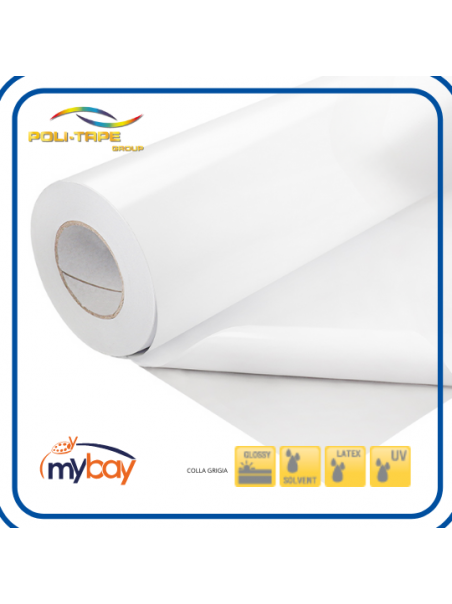 Pvc monomerico bianco lucido coprente - retro grigio
