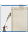 Shopper in twill con manici e tracolla regolabile