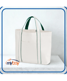 Shopper Courtside Medium in cotone riciclato con chiusura magnetica