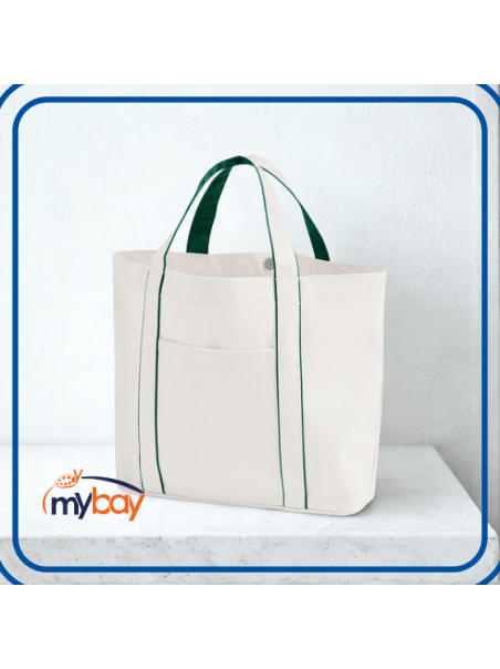 Shopper Courtside Medium in cotone riciclato con chiusura magnetica