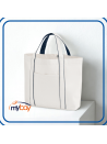 Shopper Courtside Medium in cotone riciclato con chiusura magnetica