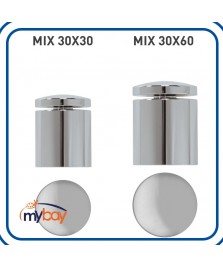 Distanziale Fisso Mix Ø30mm in ottone cromato per fissaggio a parete frontale