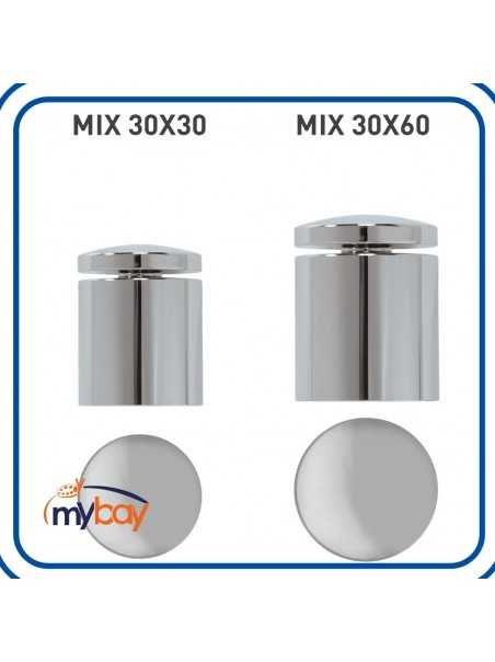 Distanziale Fisso Mix Ø30mm in ottone cromato per fissaggio a parete frontale
