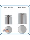 Distanziale Fisso Mix Ø30mm in ottone cromato per fissaggio a parete frontale