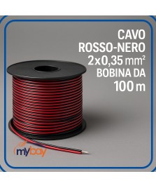 Cavo rosso/nero 2x0,35 mm² – bobina 100m