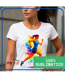 T-shirt donna sublimazione B&C effetto cotone 100% poliestere