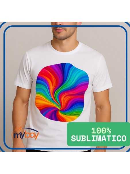 T-shirt uomo B&C sublimazione effetto cotone 100% poliestere