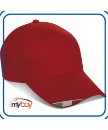 CAPPELLO GOLF CON TRICOLORE CUCITO rosso