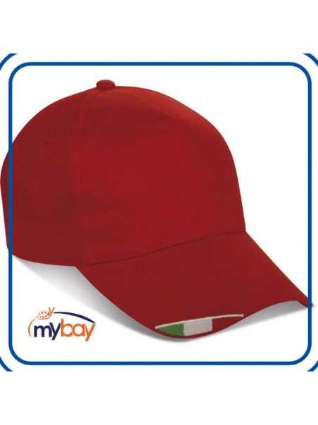 CAPPELLO GOLF CON TRICOLORE CUCITO rosso