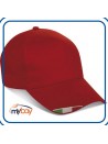 CAPPELLO GOLF CON TRICOLORE CUCITO rosso