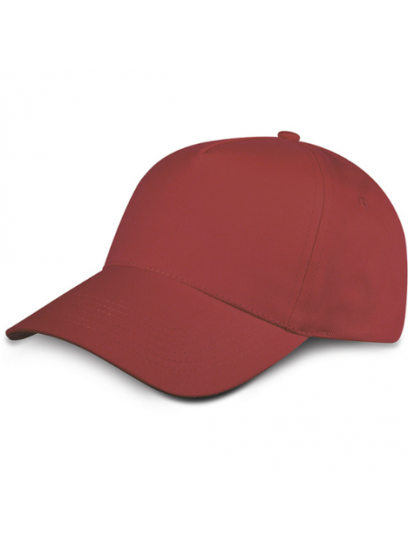 Cappellino golf unisex adulto 5 pannelli – Cotone regolabile rosso scuro