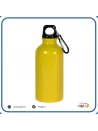 Borraccia sportiva con moschettone, colore alluminio, capacità 400 ml