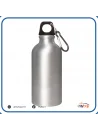 Borraccia in alluminio da 400 ml con moschettone e scatola singola Silver