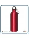 Borraccia 500 ml in alluminio con moschettone rossa
