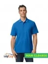 Polo Gildan in cotone piqué manica corta con collo a 2 bottoni
