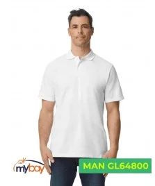 Polo Soft Style Gildan BIANCA 100% cotone piqué