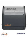 Timbro Modico 2 preinchiostrato rettangolare nero da 14x40 mm