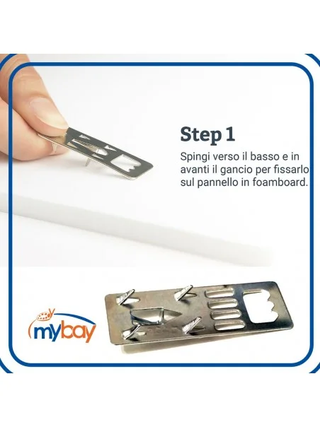 Gancio metallico autoperforante - Conf. da 100 pezzi