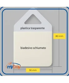 Appendino adesivo per pannelli da 80 x 30 mm. - Conf. da 100 pez