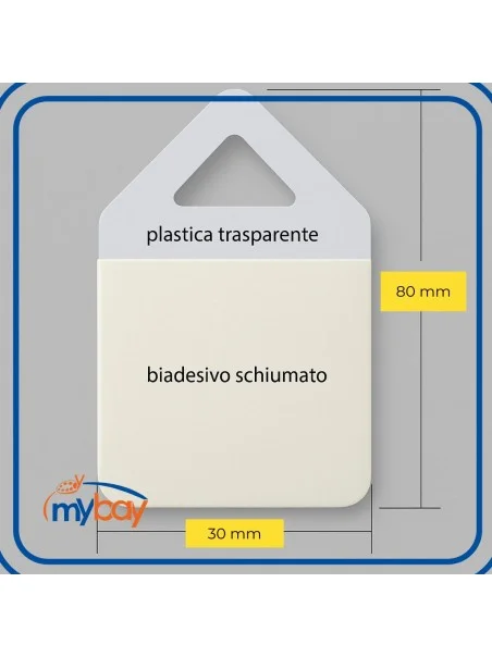 Appendino adesivo per pannelli da 80 x 30 mm. - Conf. da 100 pez