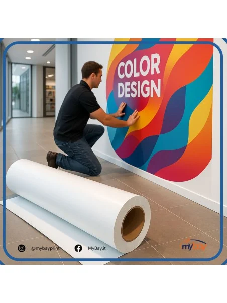 PVC monomerico bianco opaco rimovibile 80 cm x 50 mt