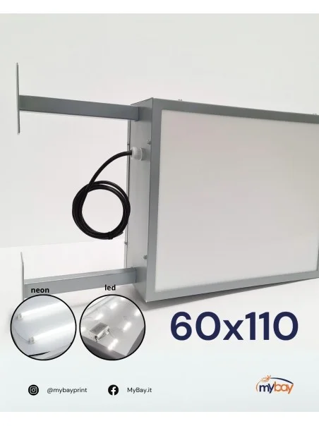 Insegna luminosa bifacciale 60x110 cm – Cassonetto