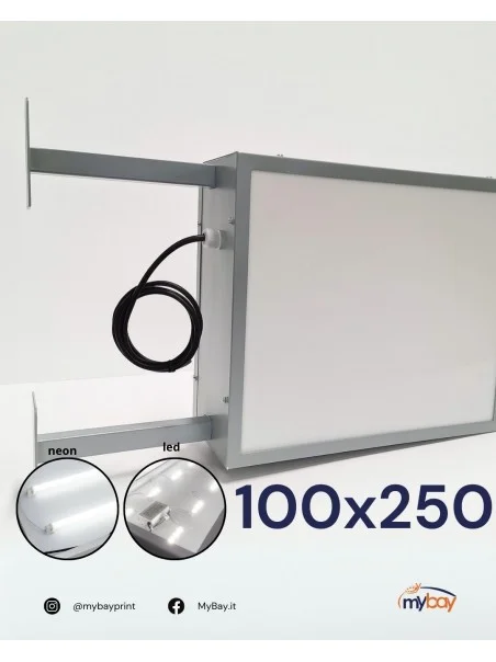 Insegna bifacciale rinforzata 100x250 cm