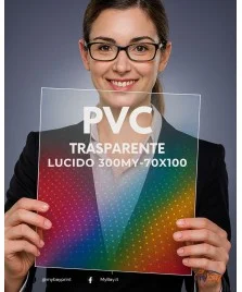 PVC PRINT trasparente lucido 70x100 - 300my