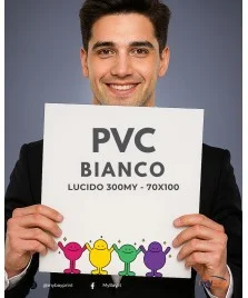 PVC PRINT bianco lucido in fogli cm. 70x100 300my
