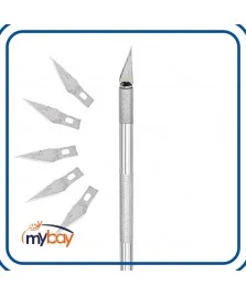 Bisturi multiuso con manico zigrinato in alluminio