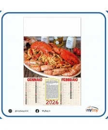 calendario gastronomico 2026 a 6 fogli in carta patinata