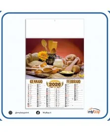 calendario illustrato pane 2026 6 fogli formato 32x49,5 cm