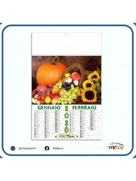 Calendario illustrato Frutta 2026 – 6 fogli